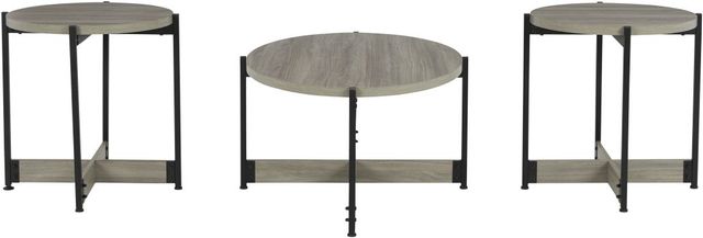 Signature Design by Ashley® Nevilyn 3-Piece Gray/Black Occasional Table Set-2