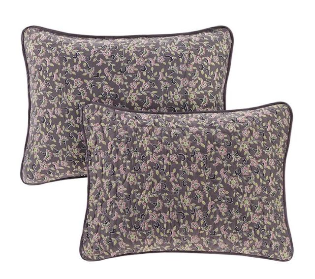 Olliix by Intelligent Design Odette Pink and Grey Full/Queen Boho Reversible Coverlet Set-2