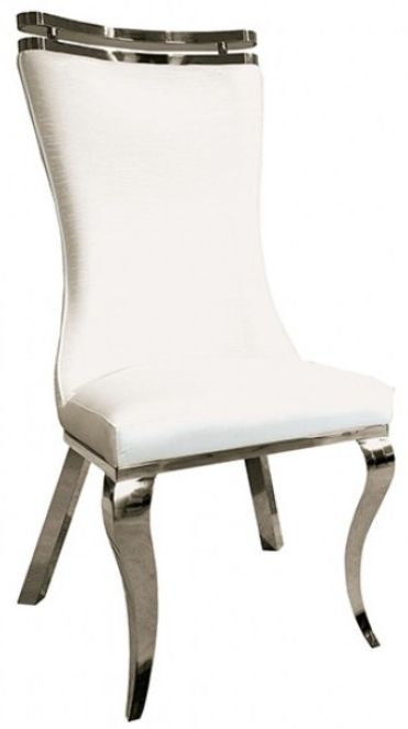 Furniture of America® Palazzo 2-Piece Silver/White Side Chair Set-0