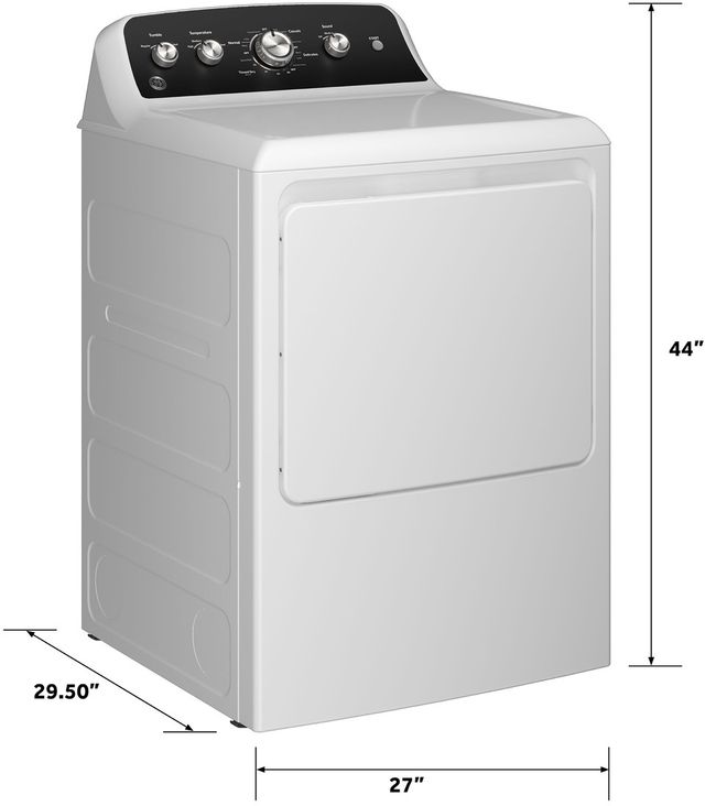 GE® 7.2 Cu. Ft. White Electric Dryer with Extended Tumble-2