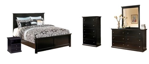 Signature Design by Ashley® Maribel 5-Piece Black Queen Panel Bed Set-0