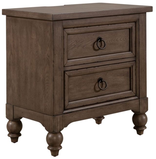 Liberty Furniture Americana Farmhouse 4-Piece Dusty Taupe Queen Sleigh Bedroom Set with Nightstand-4