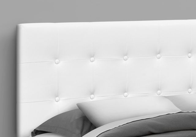 Monarch Specialties Inc. White Leather Look Queen Headboard-3