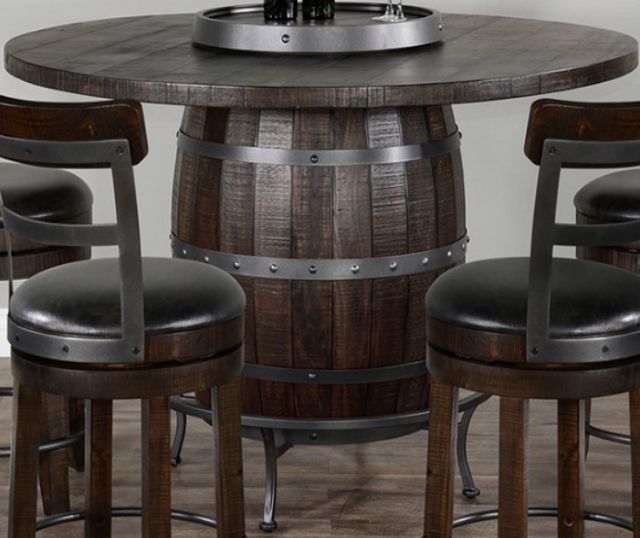 American Wholesale Furniture Farmstead 5-Piece Dark Brown Pub Dining Set-1