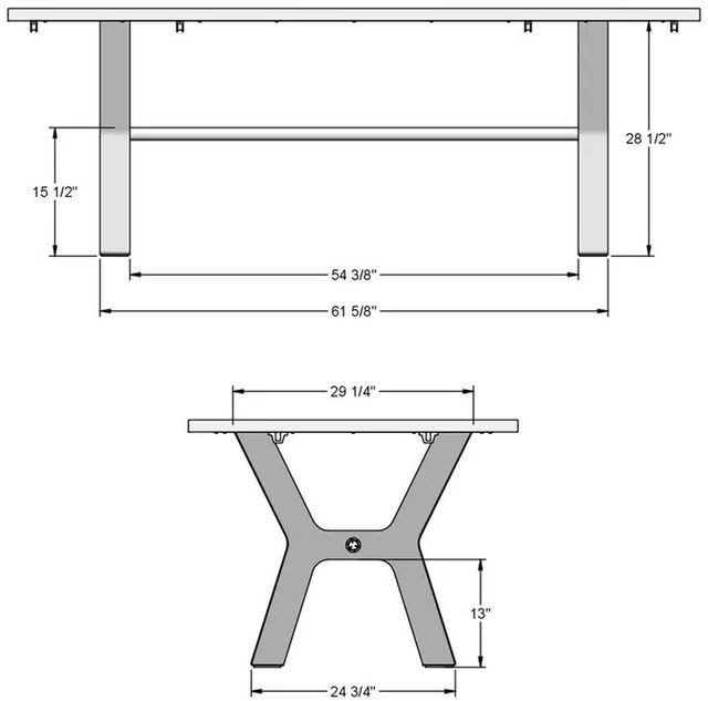 Amisco Customizable Parade 31" Solid Ash Long Table-1
