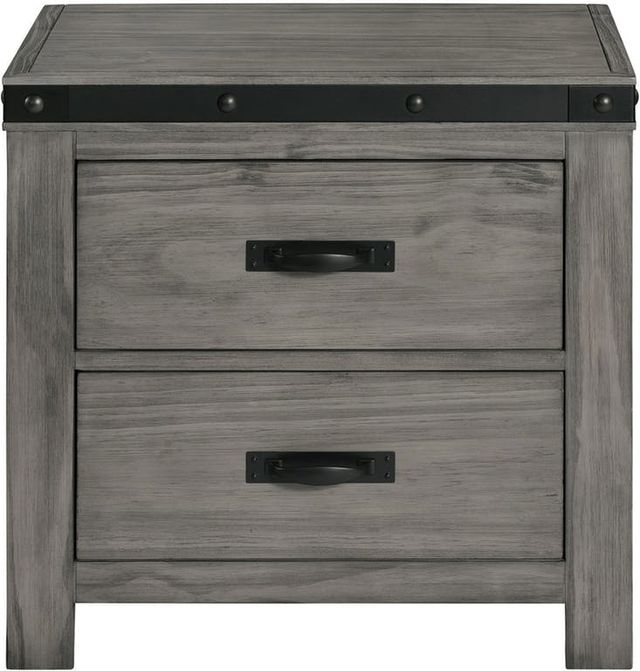 Elements International Wade Gray Nightstand-1