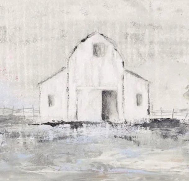 Stylecraft Iowa Barn Beige/Off-White Wall Art-1