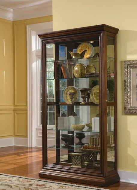 Pulaski™ PFC Oak Brown Two Way Sliding Door Curio-2