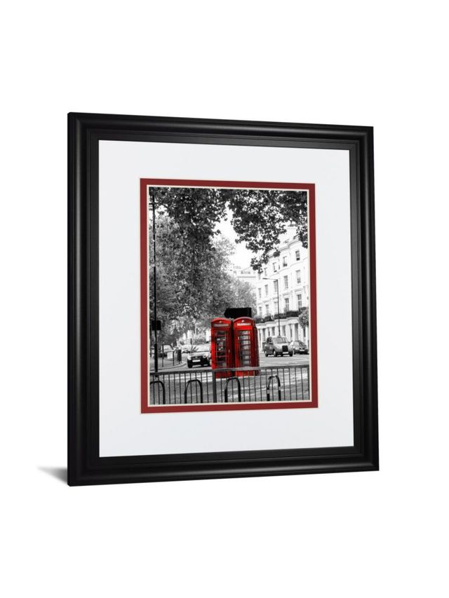 Classy Art “Telephone” By Emily Navas Black 34 in. x 40 in. Framed Print Wall Art-1