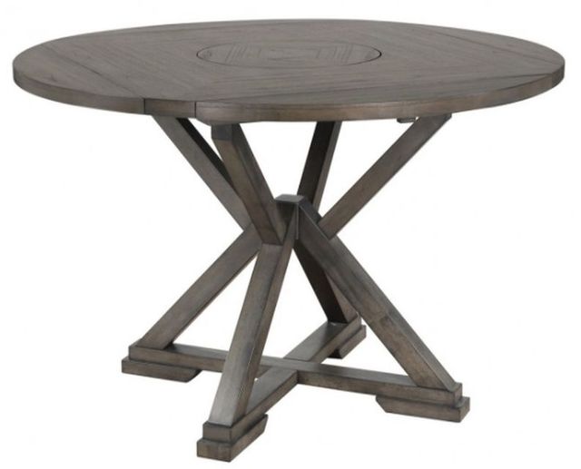 Winners Only® Stratford Gray Tall Table with Lazy Susan-0