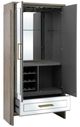 Bassett Mirror Lansing Cerused Gray Oak Tall Bar Cabinet-1