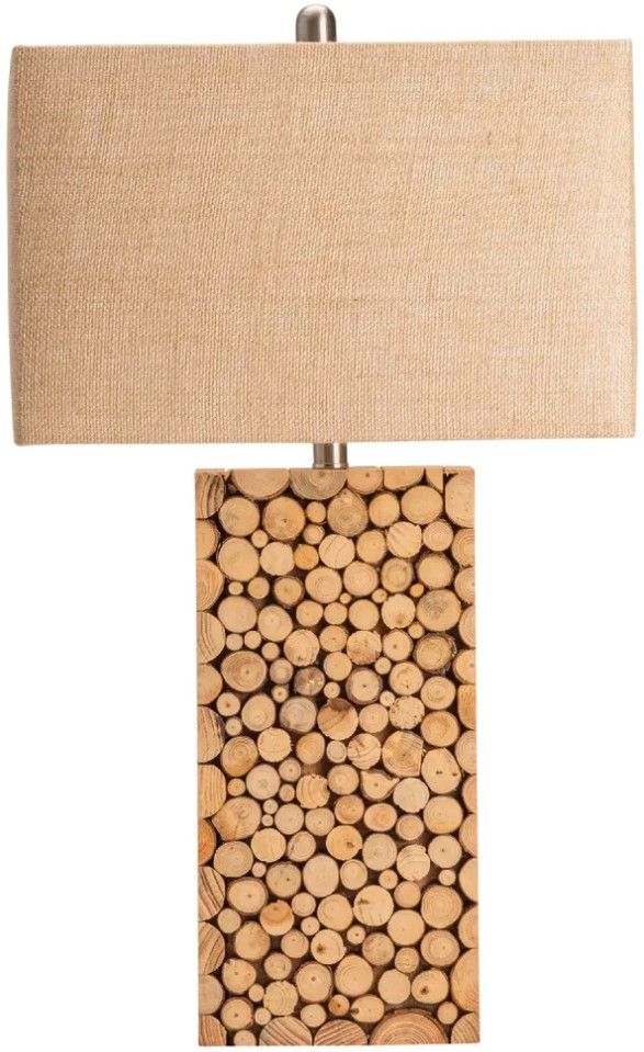 Crestview Collection Stacked Wood Brown Table Lamp-1