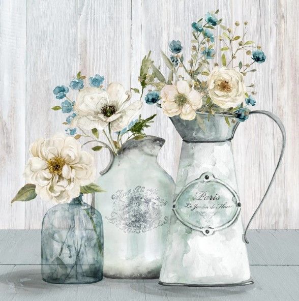 Classy Art French Garden Flowers I by Carol Robinson Wall Art-0
