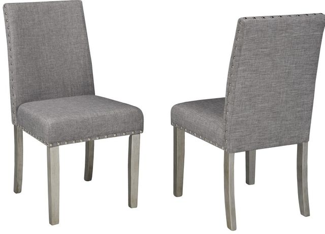 Brassex Inc. Bella 2-Piece Light Grey Side Chair Set-2