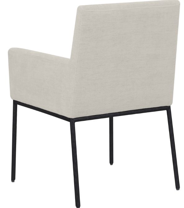 Meridian Furniture Reeves Cream/Matte Black/Matte Black Chenille Upholstered Dining Chair-3