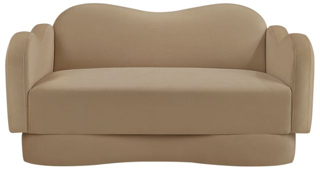 Meridian Furniture Bloom Camel Velvet Loveseat-1