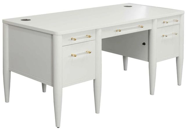 Martin Furniture Sashta White Half Pedestal Desk-0