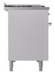 Ilve® Nostalgie II Noblesse 48'' White Pro Style Dual Fuel Range with Chrome Trim-2