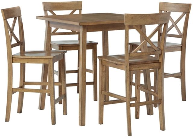 Signature Design by Ashley® Shully 5-Piece Natural Counter Height Dining Set-0