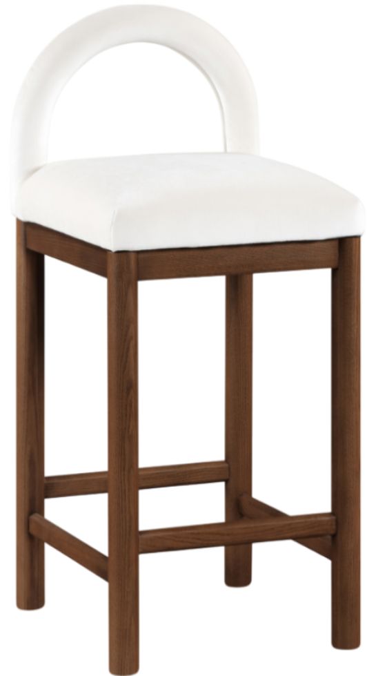 Meridian Furniture Conrad Brown Walnut/Cream Upholstered Counter Stool-0