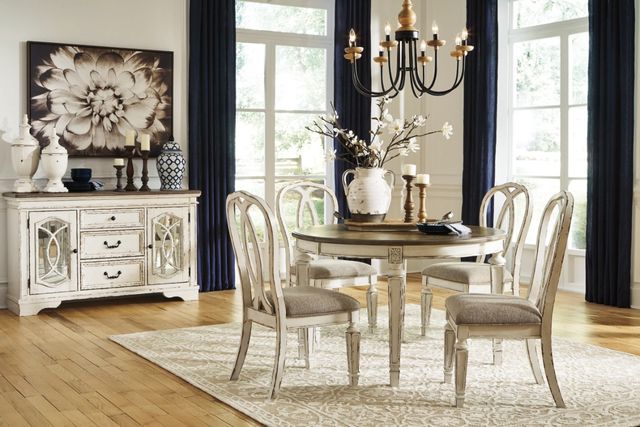 Signature Design by Ashley® Realyn 5-Piece Chipped White Dining Set-4