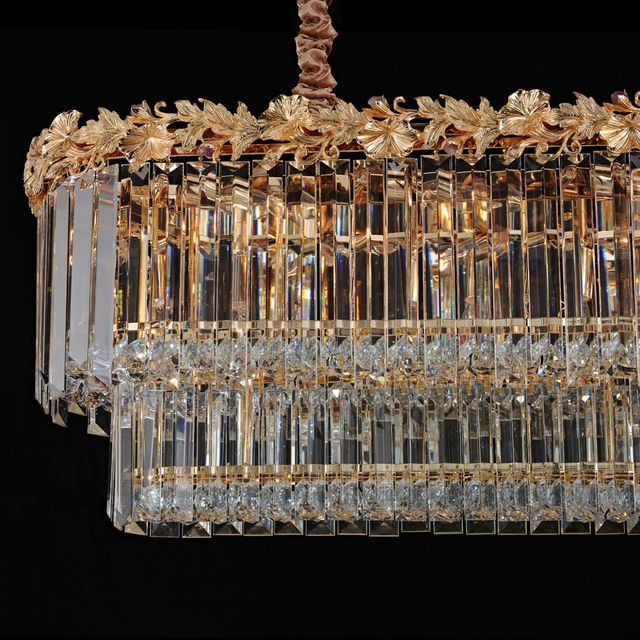 Michael Amini® Marquise Gold 16-Light Rectangular Chandelier-3