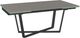 Amisco Customizable Charlie 112" Rectangular Extendable Table with 0.5" Taupe Glass Top and 2 Leaves-0