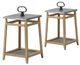 A & B Home 2-Piece Beige Outdoor Lantern Set-0
