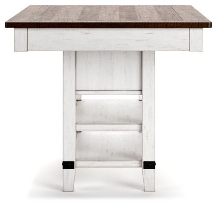 Signature Design by Ashley® Valebeck Brown Counter Height Dining Table with White Pedestal-4
