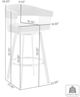 Armen Living Chelsea Gold/Silver Bar Stool-2