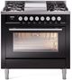 Ilve® Professional Plus II 36" Glossy Black Pro Style Dual Fuel Range-0