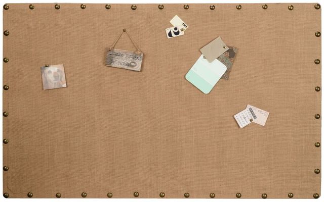 Linon Burlap Nailhead Medium Corkboard-2