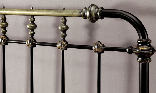 Furniture of America® Riana Antique Black Eastern King Metal Bed-2