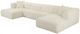TOV Furniture Tarra 4-Piece Cream Fluffy Oversized Modular U-Shape Sectional and Chaise-5
