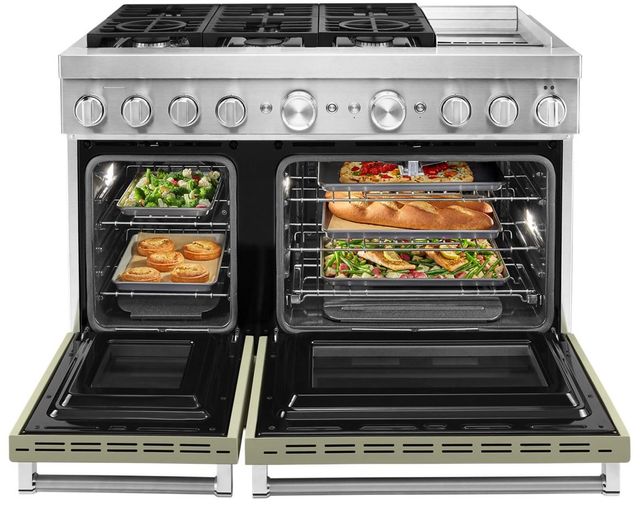 KitchenAid® 48" Avocado Cream Commercial-Style Pro Style Dual Fuel Range with Griddle-2