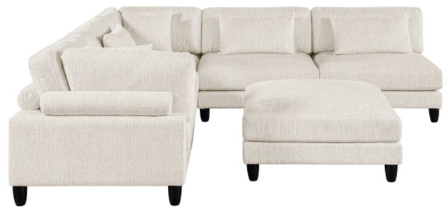 Homelegance® Robstown 6-Piece Beige Sectional with Ottomans-2