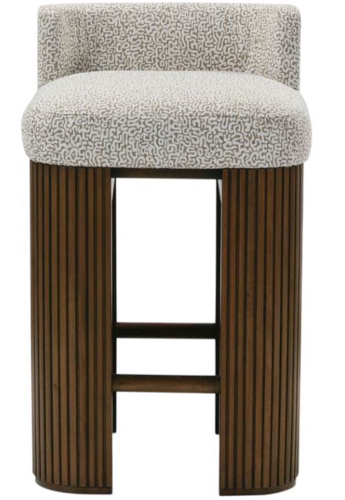 Rowe® Customizable Kindred Low Back Counter Stool in Sesame Legs-2
