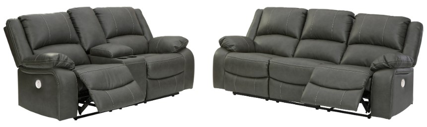 Signature Design by Ashley® Calderwell 2-Piece Gray Power Reclining Living Seating Room Set