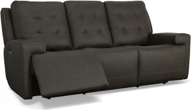 Flexsteel® Iris Charcoal Power Reclining Sofa with Power Headrests-1
