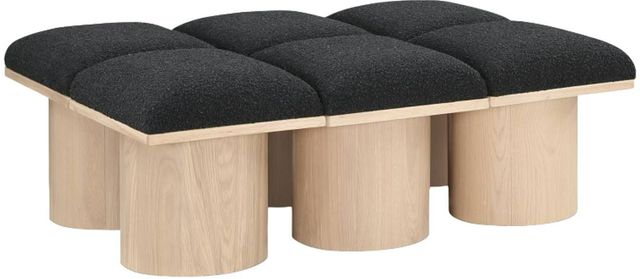 Meridian Furniture Pavilion 6-Piece Black/Natural 47" Modular Bench Set-0