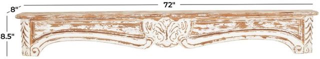 Deco Marche Light Brown Scroll Distressed 1 Shelf Wall Shelf-2