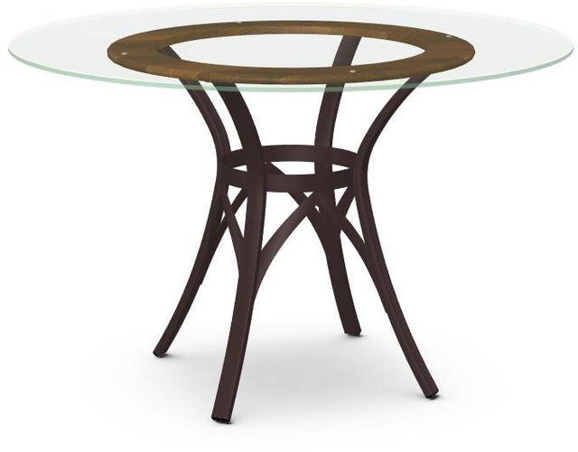 Amisco Customizable Kai 48" Clear Glass Top Round Table-0