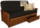 Kodiak Furniture Lexington Canton Black/Weathered Brown Full Futon and Storage Drawer with Mattress-0