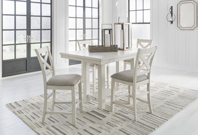 Signature Design by Ashley® Robbinsdale 5-Piece Antique White Counter Height Dining Table Set-3