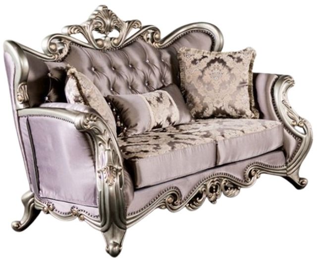 Furniture of America® Albacete Champagne/Purple Loveseat-0