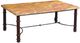 Horizon Home® Terraza Travertine Top Cocktail Table with Metal Base -0