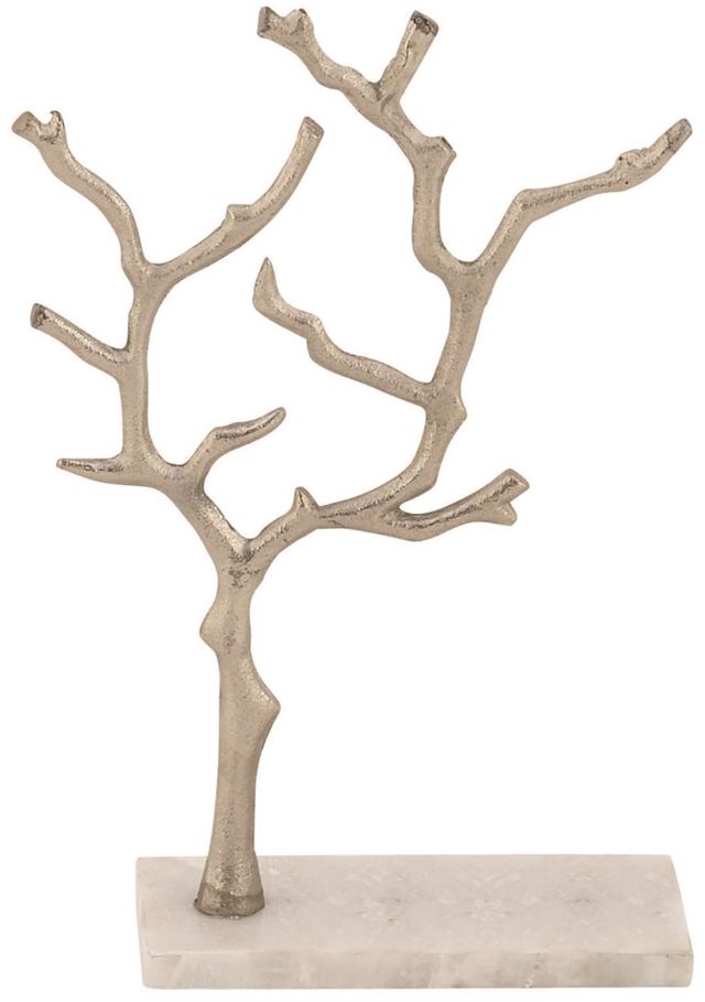 Deco Marche Silver Tree Jewelry Stand with Rectangular Base-0