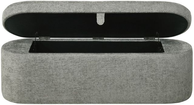Crown Mark Philipa Light Gray Tweed Storage Bench-3