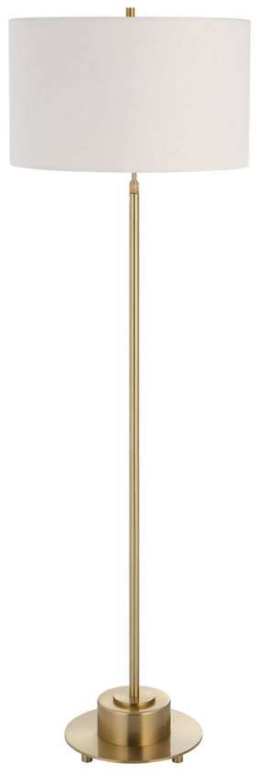 Uttermost® Prominence Brushed Antique Brass Floor Lamp-3