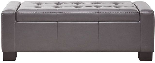 Olliix by Madison Park Brown Mirage Tufted Top Storage Bench-0